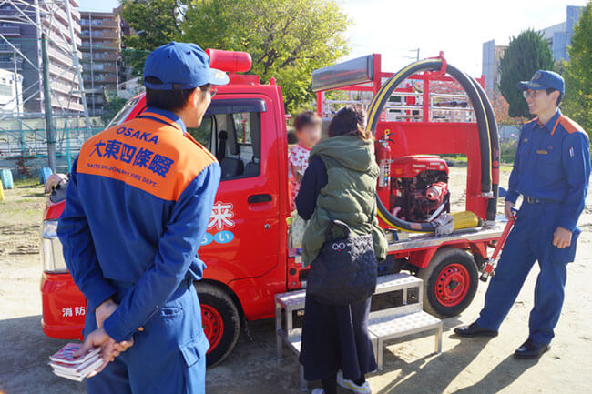 ふじもと秋祭り2023防災消防車